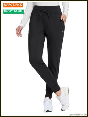 Fleece Lined Winter Thermal Joggers Pants for Women High Waist
